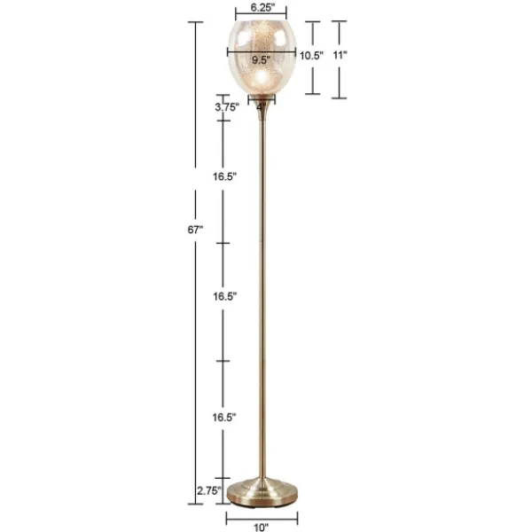 Floor Lamps-Kirkland's Home Frosted Starlight Golden Floor Lamp White