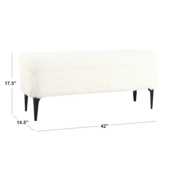 Benches & Ottomans-Kirkland's Home Fur Storage Bench White