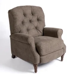 Accent Chairs-Kirkland's Home Gabor Ash Tufted Upholstered Recliner Gray
