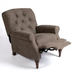 Accent Chairs-Kirkland's Home Gabor Ash Tufted Upholstered Recliner Gray
