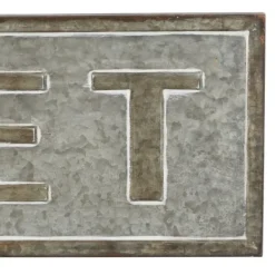 Wall Quotes & Signs-Kirkland's Home Galvanized Iron Market Wall Sign Silver