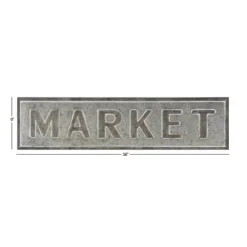 Wall Quotes & Signs-Kirkland's Home Galvanized Iron Market Wall Sign Silver