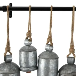 Decorative Accents-Kirkland's Home Galvanized Round Bells Wall Plaque Silver