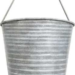 Wall Storage-Kirkland's Home Galvanized Silver Bucket Wall Planters