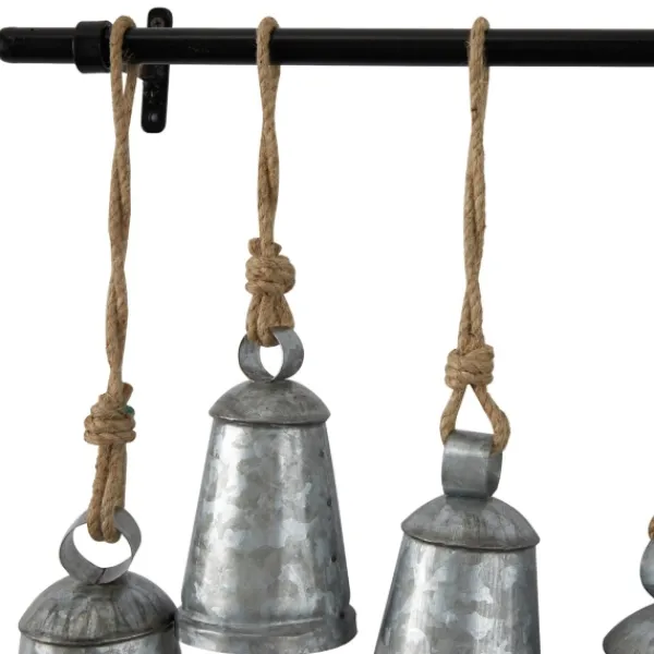 Decorative Accents-Kirkland's Home Galvanized Triangle Bells Wall Plaque Silver
