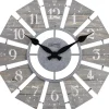 Clocks-Kirkland's Home Galvanized Windmill Wall Clock Gray