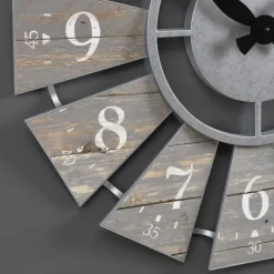 Clocks-Kirkland's Home Galvanized Windmill Wall Clock Gray