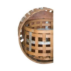 Baskets & Boxes-Kirkland's Home Galvanized Woven Wicker Baskets, Set Of 3 Tan/Silver