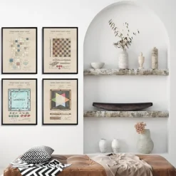 Framed Art-Kirkland's Home Game Boards Patents Framed Art Prints, Set Of 4 Brown/Multi