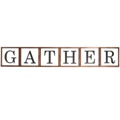Wall Quotes & Signs-Kirkland's Home Gather Family Reversible Wood Box Brown/Black/White