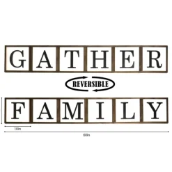 Wall Quotes & Signs-Kirkland's Home Gather Family Reversible Wood Box Brown/Black/White