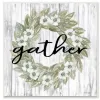 Wall Quotes & Signs-Kirkland's Home Gather In Floral Wood Plank Wall Plaque White/Green/Gray