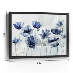 Framed Art-Kirkland's Home Gentian Awakening Framed Canvas Art Print White/Blue/Gray