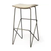 Bar Stools & Counter Height Stools-Kirkland's Home Geometric Base And Saddle Seat Bar Stool Ivory