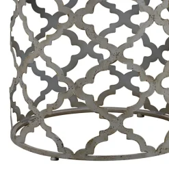 Accent & End Tables-Kirkland's Home Geometric Frame Metal Accent Table Gray