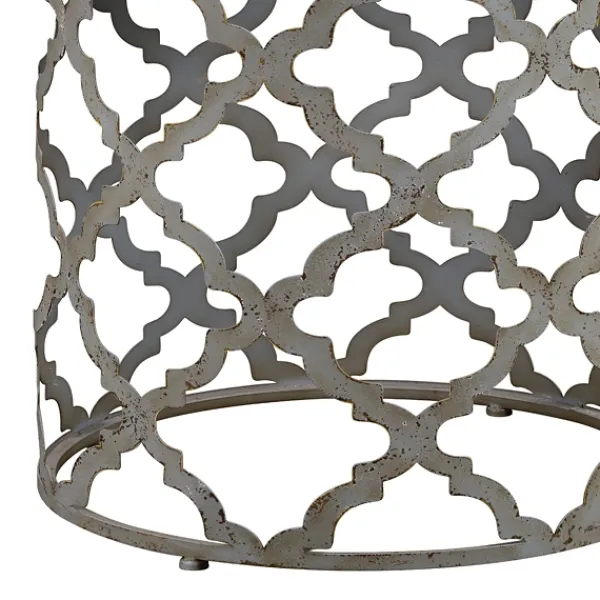 Accent & End Tables-Kirkland's Home Geometric Frame Metal Accent Table Gray