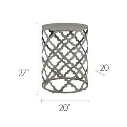 Accent & End Tables-Kirkland's Home Geometric Frame Metal Accent Table Gray