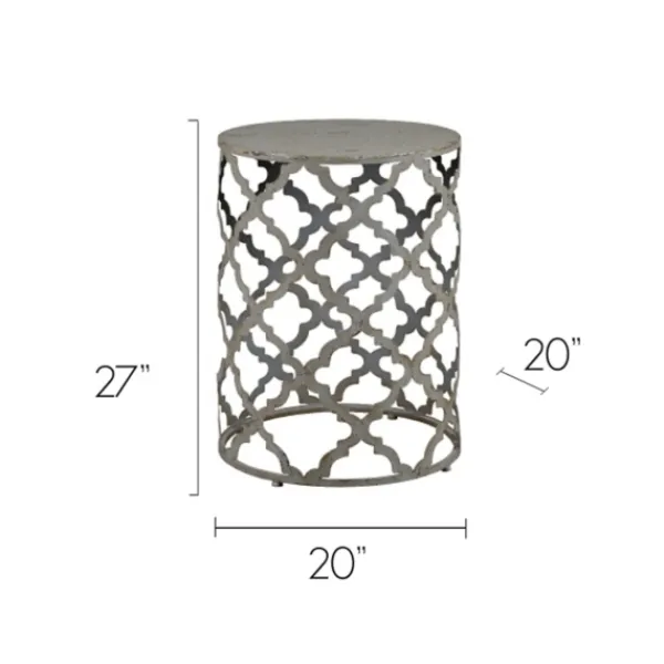Accent & End Tables-Kirkland's Home Geometric Frame Metal Accent Table Gray