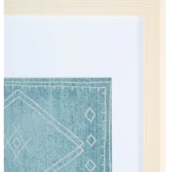 Wall Plaques-Kirkland's Home Geometric Framed Textile Wall Plaque Blue