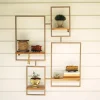 Shelves-Kirkland's Home Geometric Honey Mango Wood Wall Shelves