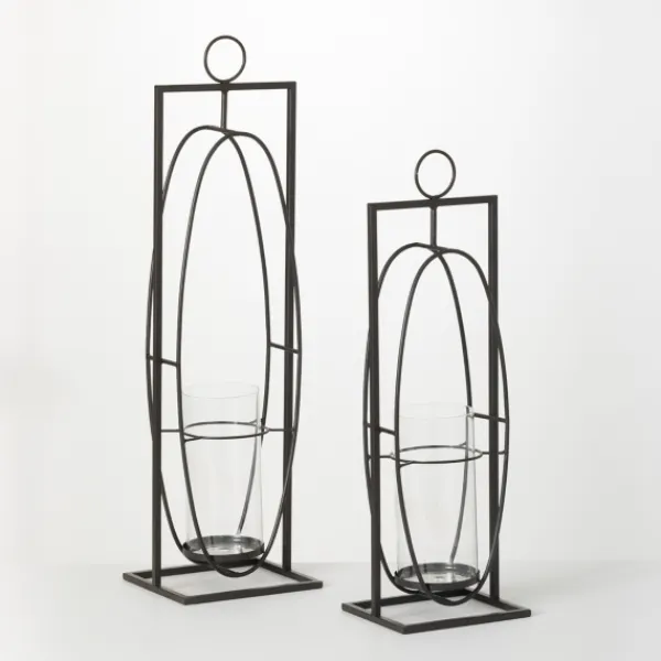 Sconces-Kirkland's Home Geometric Oval 2-Pc. Hurricane Sconce Set