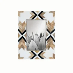 Picture Frames-Kirkland's Home Geometric Pattern Wood Picture Frame, 4X6