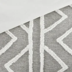 Comforters-Kirkland's Home Geometric 3-Pc. California King Comforter Set Gray