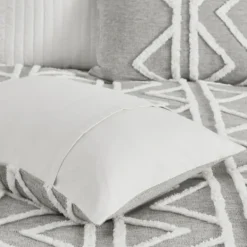 Comforters-Kirkland's Home Geometric 3-Pc. California King Comforter Set Gray