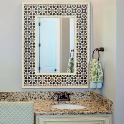 Decorative Mirrors-Kirkland's Home Geometric Tile Print Mirror