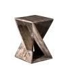 Accent & End Tables-Kirkland's Home Geometric Twist Wood Accent Table Tan