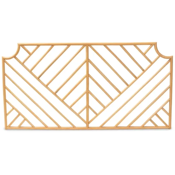 Beds & Headboards-Kirkland's Home Geometric Weave Rat Queen Headboard Tan