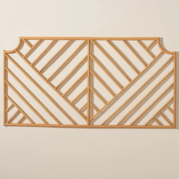 Beds & Headboards-Kirkland's Home Geometric Weave Rat Queen Headboard Tan