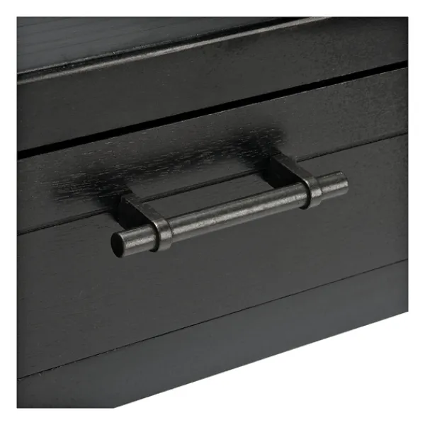 Accent & End Tables-Kirkland's Home Geometrical Industrial Pull Accent Table Black