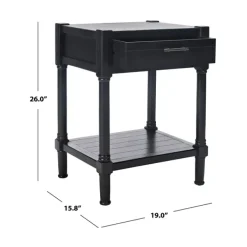Accent & End Tables-Kirkland's Home Geometrical Industrial Pull Accent Table Black