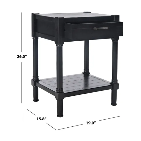Accent & End Tables-Kirkland's Home Geometrical Industrial Pull Accent Table Black