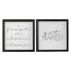 Wall Quotes & Signs-Kirkland's Home Get Naked Bathroom Plaques, Set Of 2 Black/White