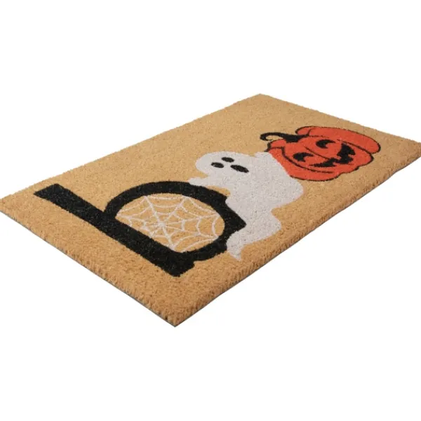 Doormats-Kirkland's Home Ghost And Jack-O-Lantern Boo Coir Doormat Tan/Orange/Black