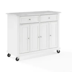Kitchen Islands & Bar Carts-Kirkland's Home Gia All Marble Kitchen Island White