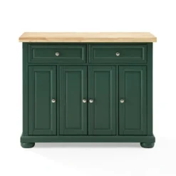 Kitchen Islands & Bar Carts-Kirkland's Home Gia Forest Green Wood Kitchen Island Green/Tan