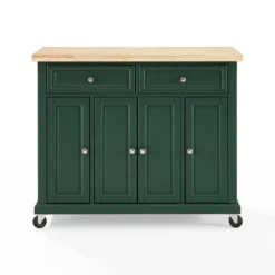 Kitchen Islands & Bar Carts-Kirkland's Home Gia Forest Green Wood Kitchen Island Green/Tan
