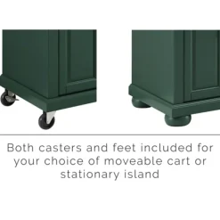 Kitchen Islands & Bar Carts-Kirkland's Home Gia Forest Green Wood Kitchen Island Green/Tan