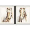 Framed Art-Kirkland's Home Gift Horse Giclee Espresso Framed Prints, Set Of 2 Tan/Brown