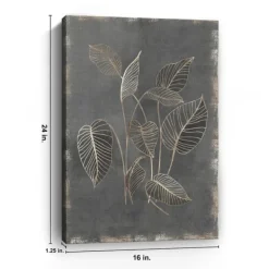 Canvas Art-Kirkland's Home Gilded Botanical Iii Canvas Art Print Black/Gold/Brown