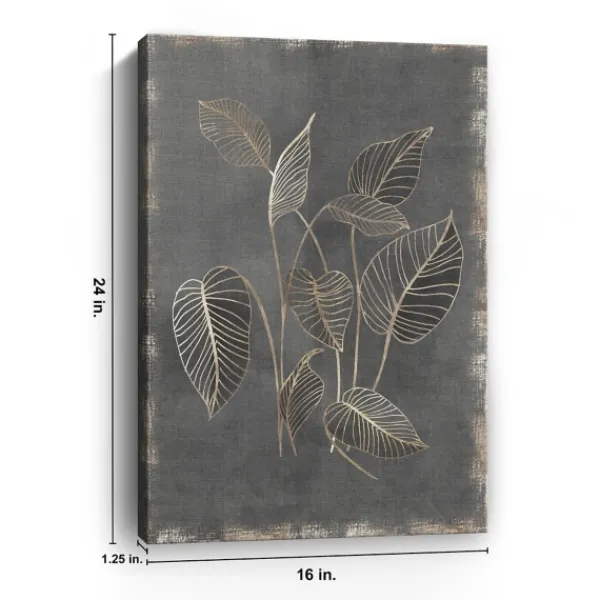 Canvas Art-Kirkland's Home Gilded Botanical Iii Canvas Art Print Black/Gold/Brown