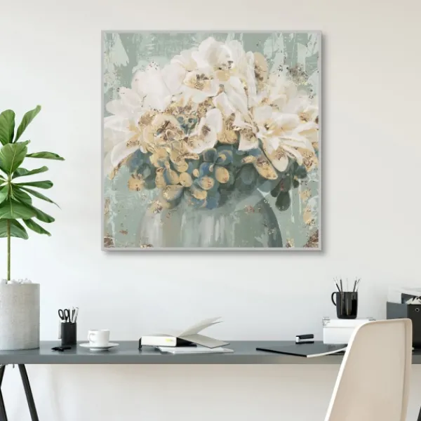 Canvas Art-Kirkland's Home Gilded Cottage Ii Framed Canvas Art Print Blue/White