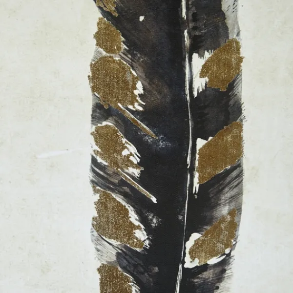 Framed Art-Kirkland's Home Gilded Feathers Canvas Art Prints, Set Of 2 Black/Gold