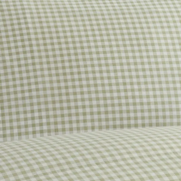 Bed Sheets-Kirkland's Home Gingham King 3-Pc. Sheet Set Green