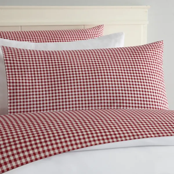 Bed Sheets-Kirkland's Home Gingham Queen 3-Pc. Sheet Set Red