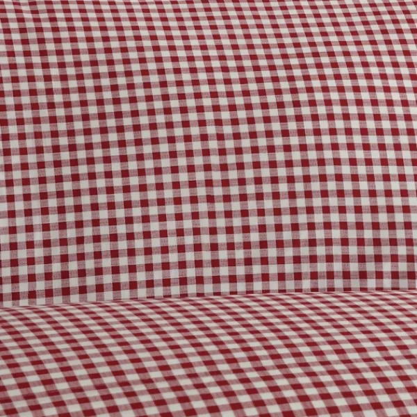 Bed Sheets-Kirkland's Home Gingham Queen 3-Pc. Sheet Set Red