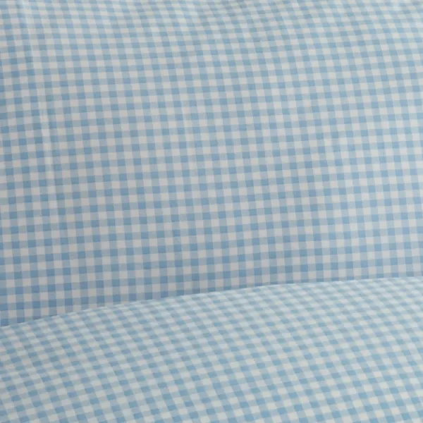 Bed Sheets-Kirkland's Home Gingham Queen 3-Pc. Sheet Set Blue